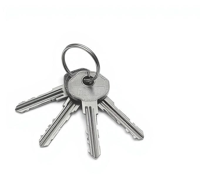 Restricted stainless steel keys for Stratus 5 pin lock barrel